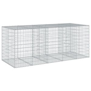 vidaXL Kosz gabionowy z pokrywą, 250x100x100 cm, galwanizowane żelazo