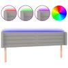 vidaXL Zagł&oacute;wek do ł&oacute;żka z LED, jasnoszary, 183x16x78/88 cm, tkanina