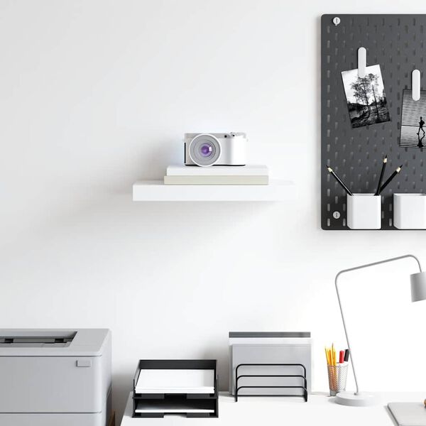 vidaXL P&oacute;łka ścienna, biała, 40 x 23 x 3,8 cm, MDF