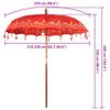 vidaXL Baliński Parasol Czerwony 215 x 215 x 260 cm