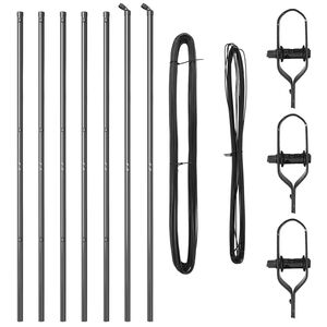 vidaXL Słupki ogrodzeniowe 7 pcs Szary Ø32mm 170 cm Stal galwanizowana