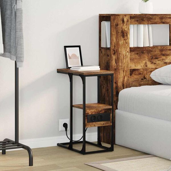 vidaXL Szafka Nocna z szufladą Wędzony dąb 41.5 x 26 x 60.5 cm