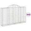 vidaXL Kosze gabionowe, 40 szt, 200x30x120/140cm, galwanizowane żelazo