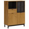 vidaXL Kredens z przeszklonymi drzwiami FLAM, 92x40x122,5 cm, sosna
