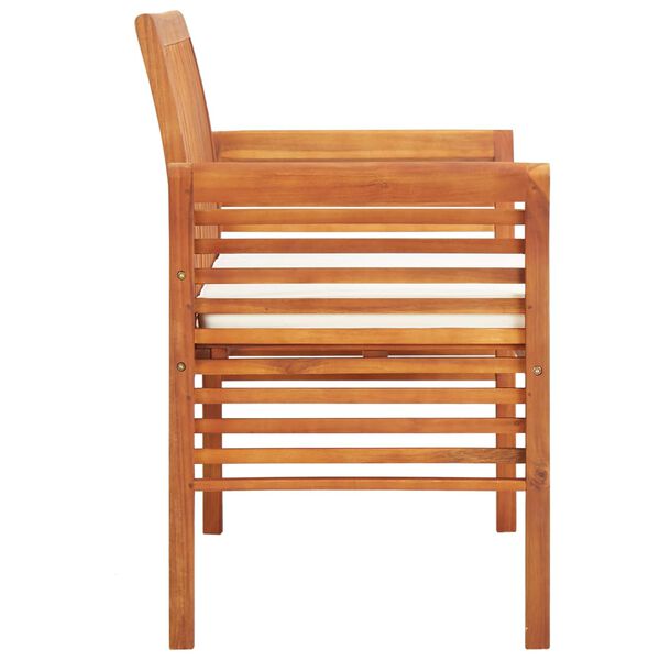 vidaXL 2-osobowa ławka ogrodowa z poduszką, 120 cm, drewno akacjowe