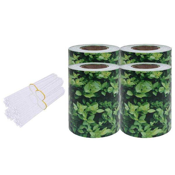 vidaXL Osłony na ogrodzenie, 4 szt., PVC, 35x0,19 m, zielone