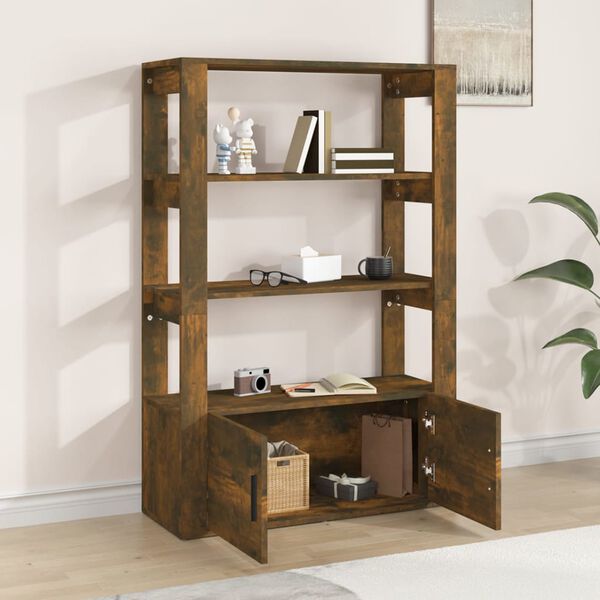 vidaXL Szafka, przydymiony dąb, 80x30x119,5cm, materiał drewnopochodny