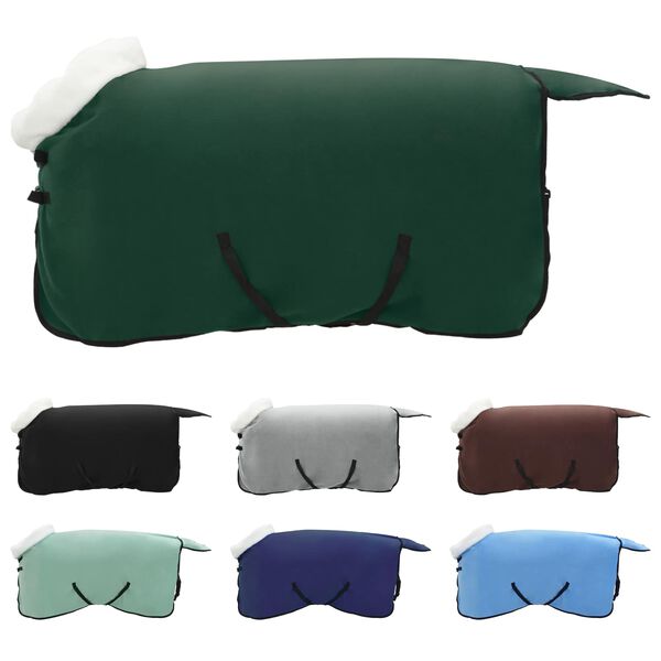 vidaXL Koc dla Koni Pełny ciemnozielony 115 cm Polarowy fleece