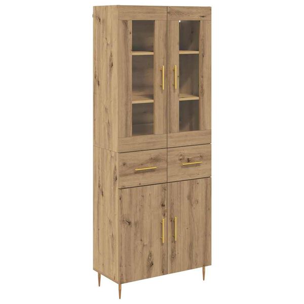 vidaXL Highboard 2 pcs Dąb rzemieślniczy Materiał drewnopochodny