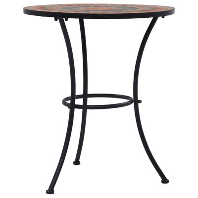 vidaXL Mozaikowy stolik bistro, pomarańczowo-szary, 60 cm, ceramiczny