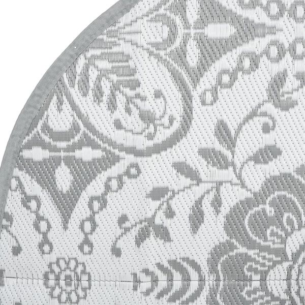vidaXL Dywan na zewnątrz, ARAKIL jasnoszary, Ø120 cm, PP