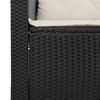 vidaXL Sofa ogrodowa z poduszkami, 3-osobowa, czarna, polirattan