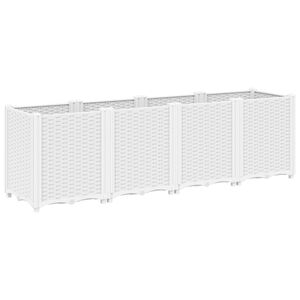 vidaXL Donica ogrodowa, biała, 160x40x53 cm, PP