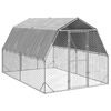 vidaXL Kurnik z dachem 2,5x4x2,25 m Stal ocynkowana