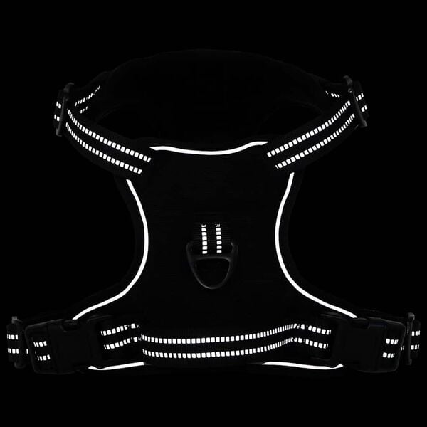 vidaXL Szelki dla psa z odblaskowymi paskami, regulowane, czarne, L