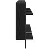 vidaXL Zestaw półek ściennych z półką 4 pcs Czarny Dąb 65 x 25 x 30 cm
