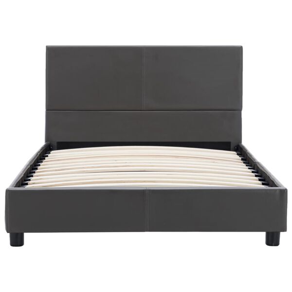vidaXL Rama ł&oacute;żka, szara, sztuczna sk&oacute;ra, 100 x 200 cm
