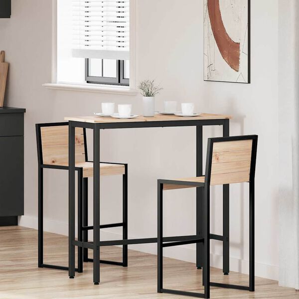 vidaXL st&oacute;ł Naturalny 100 x 40 x 101 cm Drewno inżynieryjne i stal