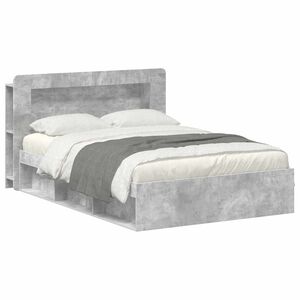 vidaXL Rama ł&oacute;żka z przechowywaniem Betonowy szary 140 x 190 cm