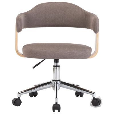 vidaXL Obrotowe krzesło stołowe, taupe, gięte drewno i tkanina