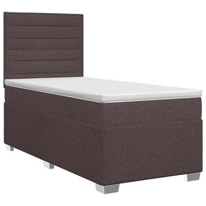 vidaXL Ł&oacute;żko kontynentalne z materacem Ciemny brąz 80 x 200 cm tkanina
