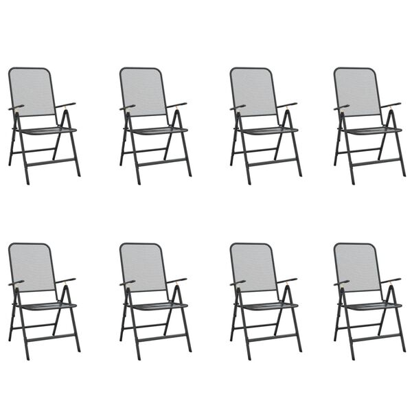 vidaXL 9-cz. zestaw mebli ogrodowych, antracytowy, metalowa siatka