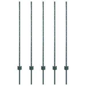 vidaXL Słupek ogrodzeniowy. 5 pcs Zielony 120 cm Stal