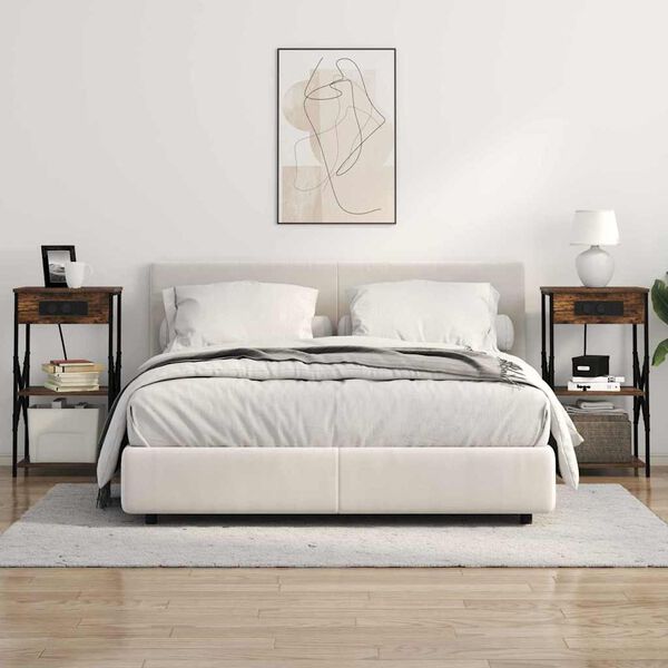 vidaXL Szafka Nocna z p&oacute;łką Dąb wędzony 41 x 31 x 76 cm