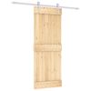 vidaXL Drzwi przesuwne Naturalne i białe 80 x 210 cm