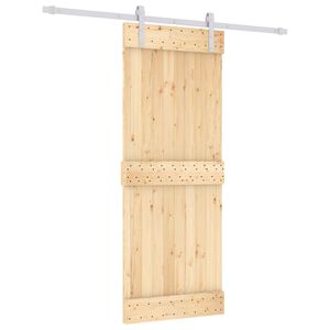 vidaXL Drzwi przesuwne Naturalne i białe 80 x 210 cm