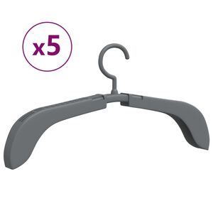 vidaXL Regulowany wieszak na ubrania, 5 szt., szary