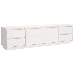 vidaXL Szafka pod telewizor, biała, 176x37x47,5cm, lite drewno sosnowe