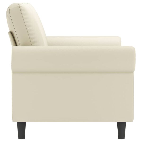 vidaXL 2-osobowa sofa, kremowy, 120 cm, sztuczna sk&oacute;ra