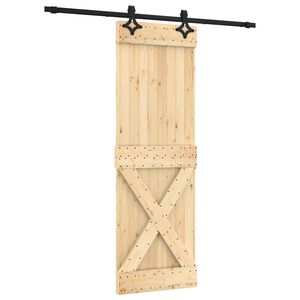 vidaXL Drzwi przesuwne 70 x 210 cm Lite Drewno Sosnowe (Nieobrobione)