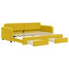 vidaXL Sofa rozsuwana z szufladami, ż&oacute;łta, 80x200 cm, aksamit