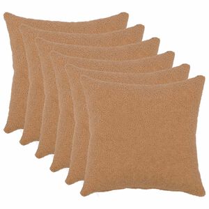 vidaXL Poszewka na poduszkę 6 pcs HEERLEN Beżowy 30 x 30 cm Boucl&eacute;