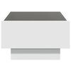vidaXL Stolik kawowy z LED, biały, 70x50x30cm, materiał drewnopochodny
