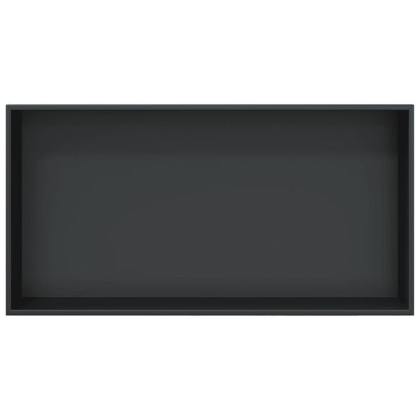 vidaXL Wnęka prysznicowa, czarna matowa, 62x32x9 cm, stal nierdzewna