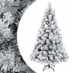 vidaXL Sztuczna choinka z zawiasami 180 cm PVC i Metal Zielony i Biały