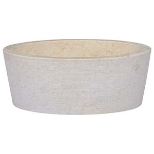 vidaXL Umywalka, kremowa, &Oslash;40x15 cm, marmurowa