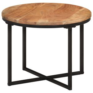 vidaXL Stolik kawowy, 45x45x35 cm, lite drewno akacjowe i żelazo