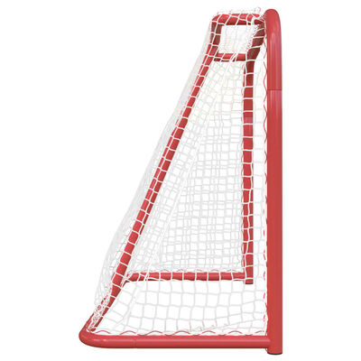 vidaXL Bramka do hokeja, czerwono-biała, 183x71x122 cm, poliester