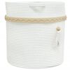 vidaXL Kosz do przechowywania, biały, Ø38x36 cm, bawełna