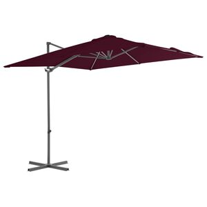 vidaXL Parasol wiszący na stalowym słupku, bordowy, 250x250 cm