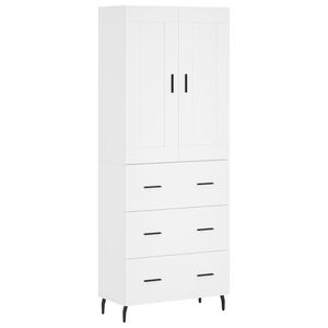 vidaXL Witrynka, biała, 69,5x34x180 cm, materiał drewnopochodny