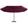 vidaXL Parasol ogrodowy na słupku aluminiowym, 500 cm, bordowy