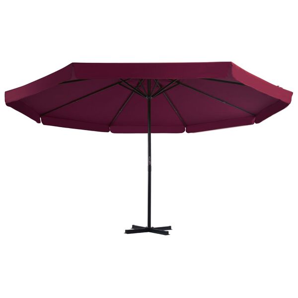 vidaXL Parasol ogrodowy na słupku aluminiowym, 500 cm, bordowy