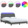 vidaXL Rama ł&oacute;żka z LED bez materaca Ciemnoszara 160x200 cm Tkanina