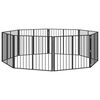 vidaXL Bramka dla psa 8 szt. Czarny 100 x 80 cm Stal ocynkowana