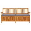 vidaXL Ławka ze schowkiem i poduszką, 170 cm, drewno akacjowe